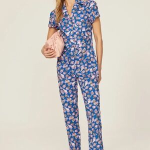 Rachel Antonoff Mathew Jumpsuit Blue Seashells Size Small